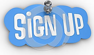 Sign Up website pin label icon