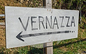 Sign Vernazza Cinque Terre Liguria Italy