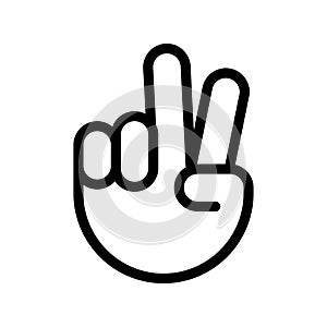 Sign of victory. The gesture of the hand.