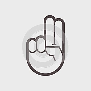 Sign of victory. The gesture of the hand.