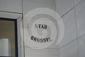 Sign of Ville de Bruxelles or Stad Brussel municipality