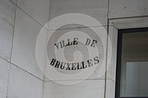 Sign of Ville de Bruxelles or Stad Brussel municipality