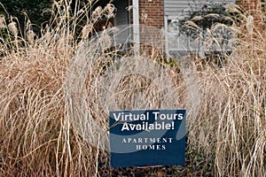 Sign for Virtual Tours for Apartment Complex