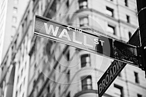 The sign on the wall street