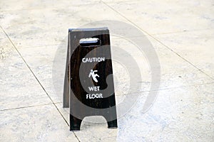 Sign warning of caution wet floor