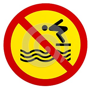 Sign warning for no lifeguard service