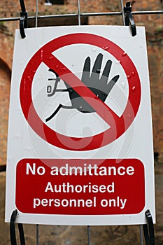 No admittance warning sign photo
