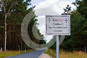 A sign which you often see near wind turbines