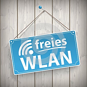 Sign Wooden Background Freies Wlan