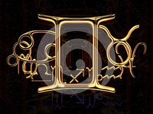 Sign of the zodiac - Gemini, 3d illustration
