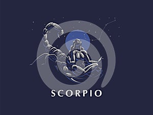 Sign of the zodiac Scorpio. Constellation of the Scorpion.