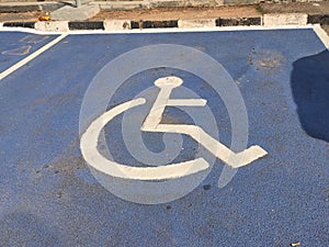 Signage for disabled parking.