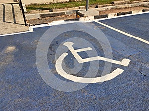 Signage for disabled parking.