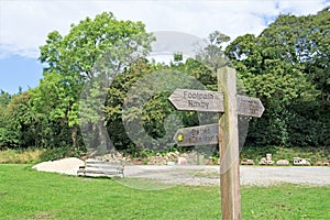 Signage to Staithes, Yorkshire Moors, England