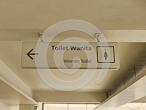 Signage of women restroom public facilities