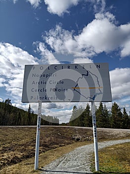 signal of the arctic circle in sweden front view