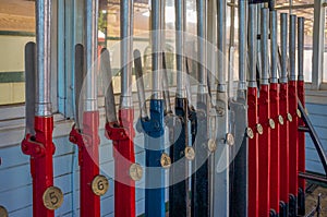 Signal box points levers, Western Australia