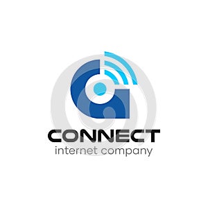 Signal Connect Wireless Internet Company Logo Design Template