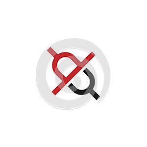 Signal disconected, signal cut off icon template