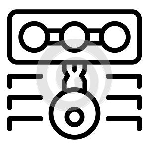 Signal fail attack icon outline vector. Erase system