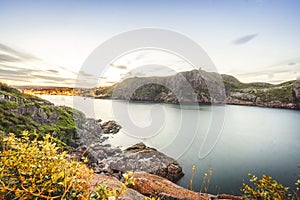 Signal Hill and illuminated St John`s, Newfoundland, Canada