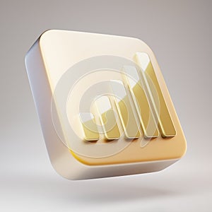 Signal icon. Golden Signal symbol on matte gold plate