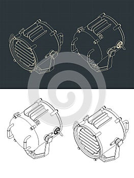 Signal Lamp isometric blueprints