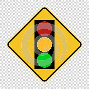 symbol signal traffic light green yellow red sign on transparent background