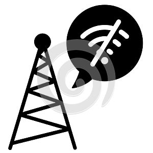 Signal wifi empty state single isolated icon with solid shape style