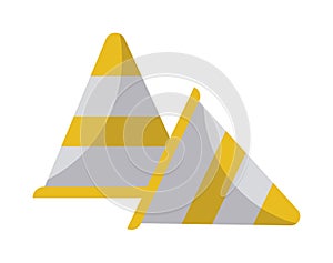 signaling cones isolated icon