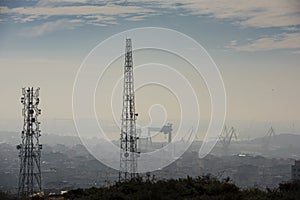 Signaling stations background shipbuilding