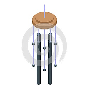 Signaling wind chime icon isometric vector. Traditional wind bells
