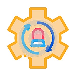 Signalization code mistake working process icon vector outline illustration