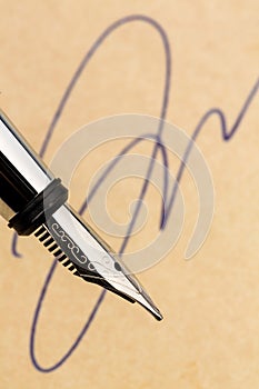 Signature and fountain pen photo