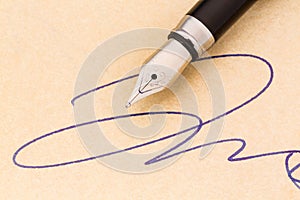 Signature and fountain pen photo