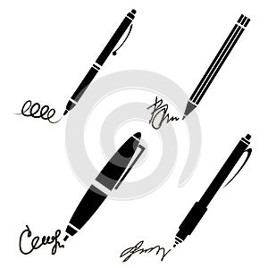 Signature, Pen, Pencil Icons.