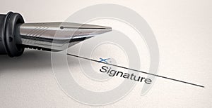 Signature X And Fountain Pen photo