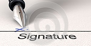 Signature X And Fountain Pen photo