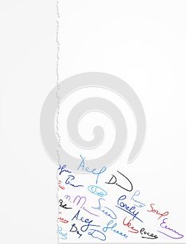 Signatures on a paper