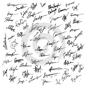 Signatures set. Abstract Business autograph illustration.