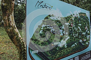 Signboard map with detail plan of mistico arenal hanging bridge park photo