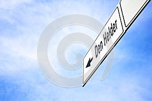 Signboard pointing towards Den Helder photo