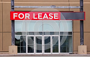 Signboard on property mall Ã¢â¬â Retail space for lease. Property leasing or real estate concept. Copy space. photo