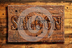 Signboard of saloon photo