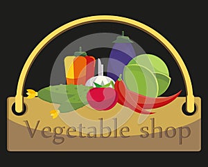 Signboard vegetable shop