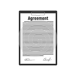 Signed agreement with pen