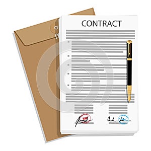 Signed business contract