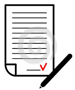 Podepsaný smlouva. vektor ilustrace 