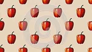 Seamless watercolor bell pepper pattern