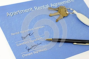 Signed rental agreement